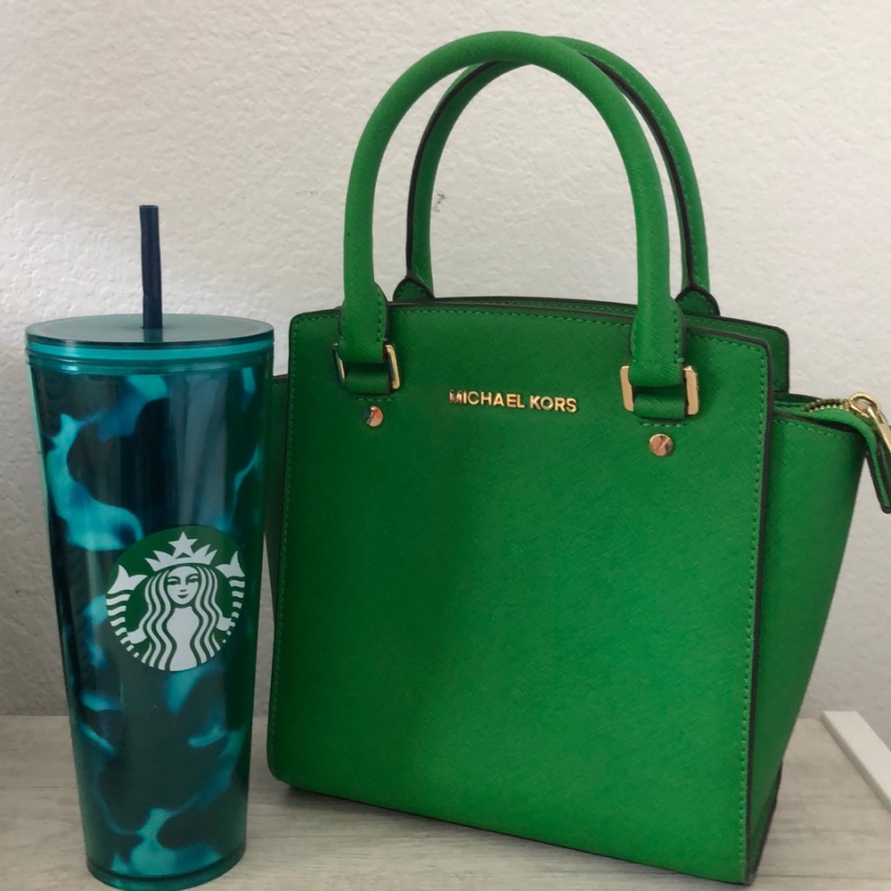 Michael Kors Green Handbag (crossbody or handle)